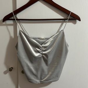 silver velvet tank top cami
